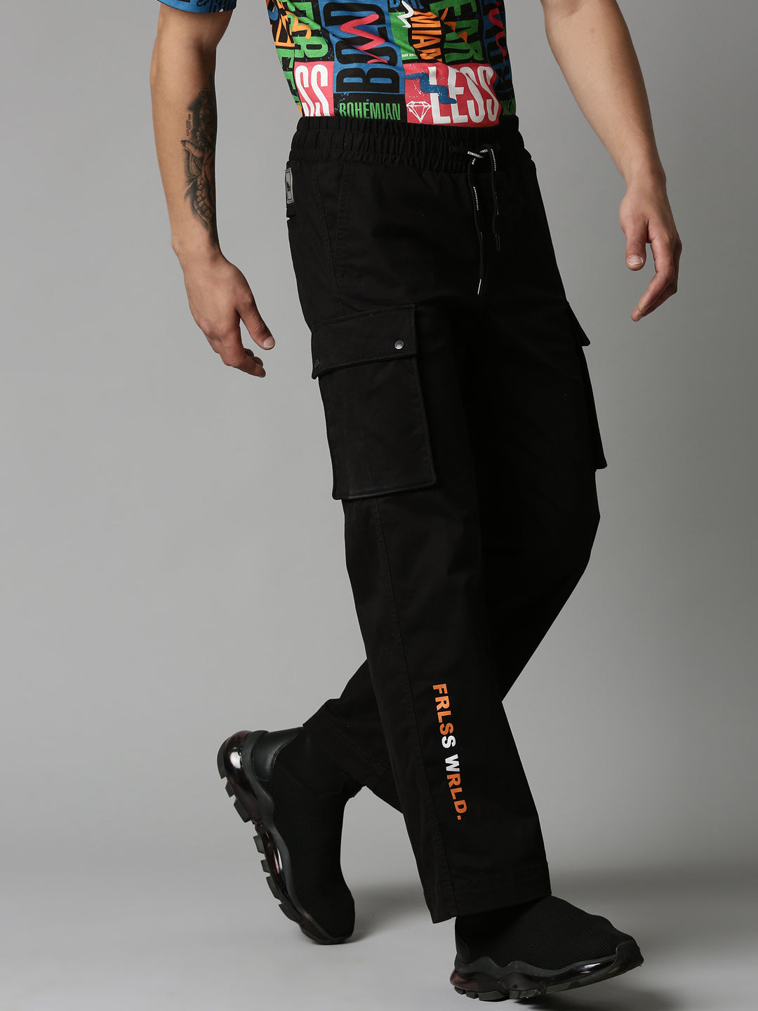 Buy BLACK STRAIGHT LOWRISE STREET CARGO PANT for Women Online in India