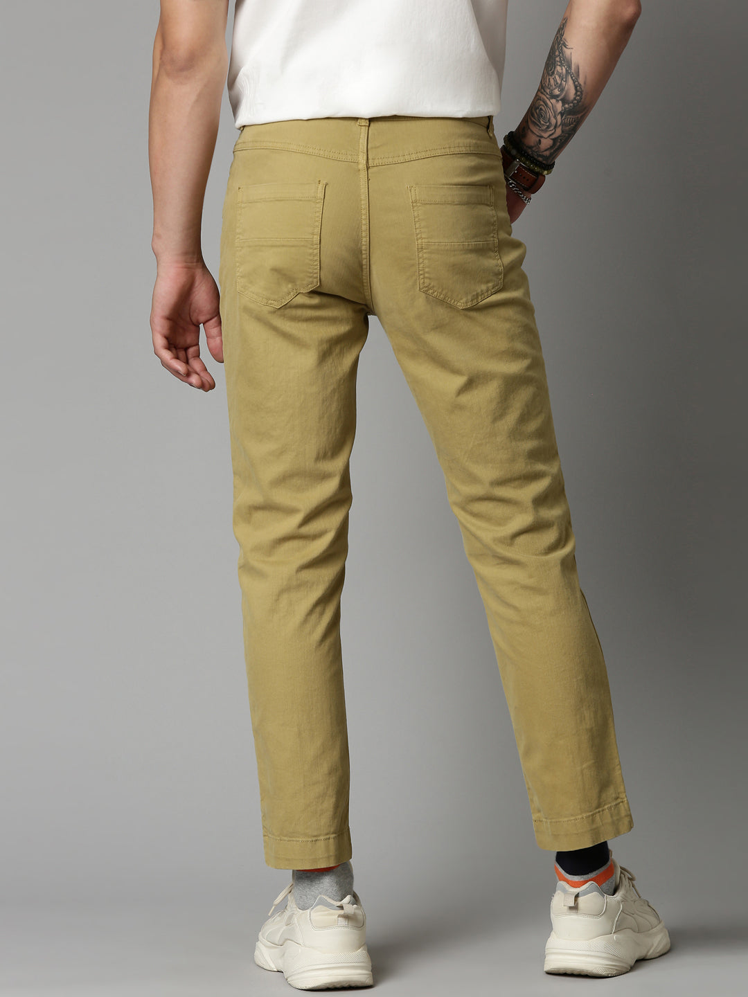 Dark Khaki Cotton Five Pocket Pant - Crescent Fit