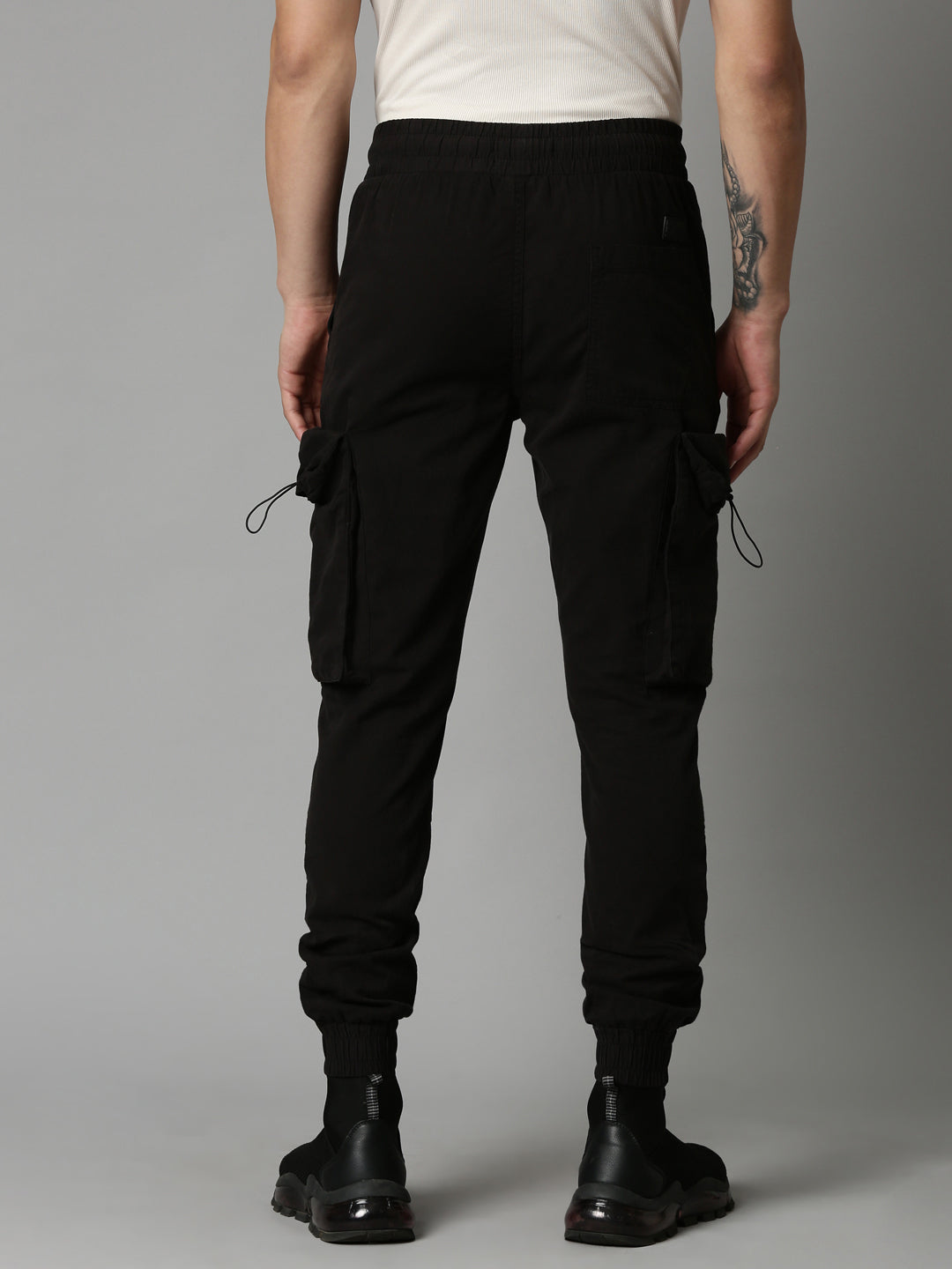 Men Cargo Trouser slim fit black007  MAIRA Wears