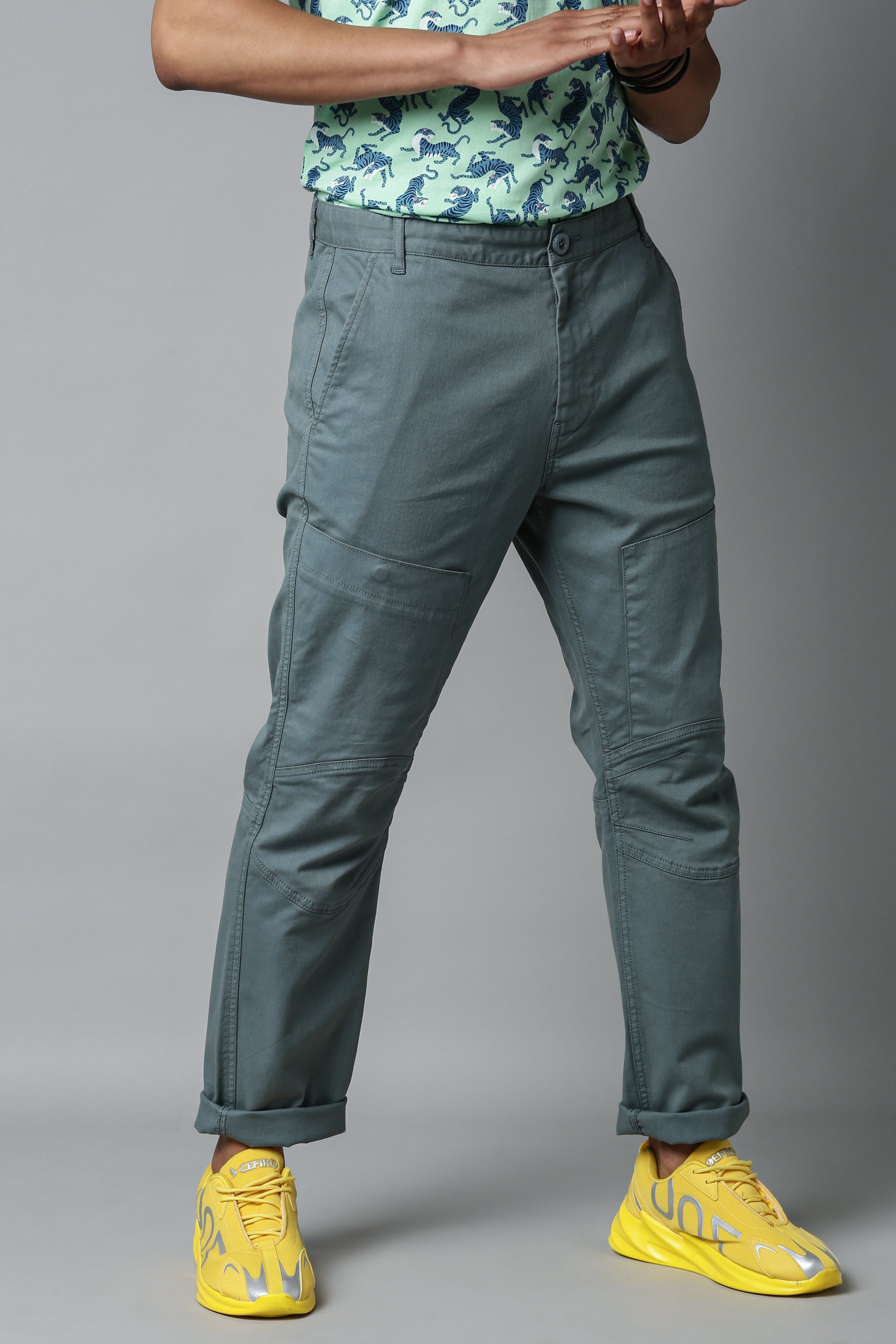 Buy Breakbounce Grey Mid Rise Cargo Pants for Men Online  Tata CLiQ