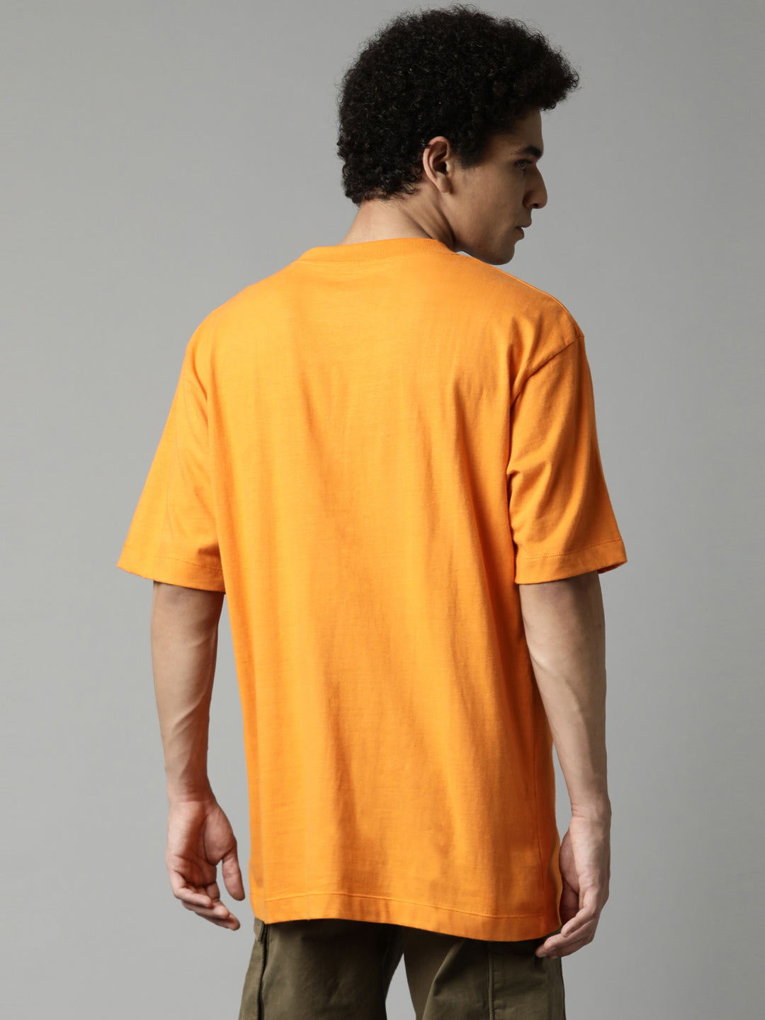 Breakbounce Orange Printed Oversized T shirt 8907066342889