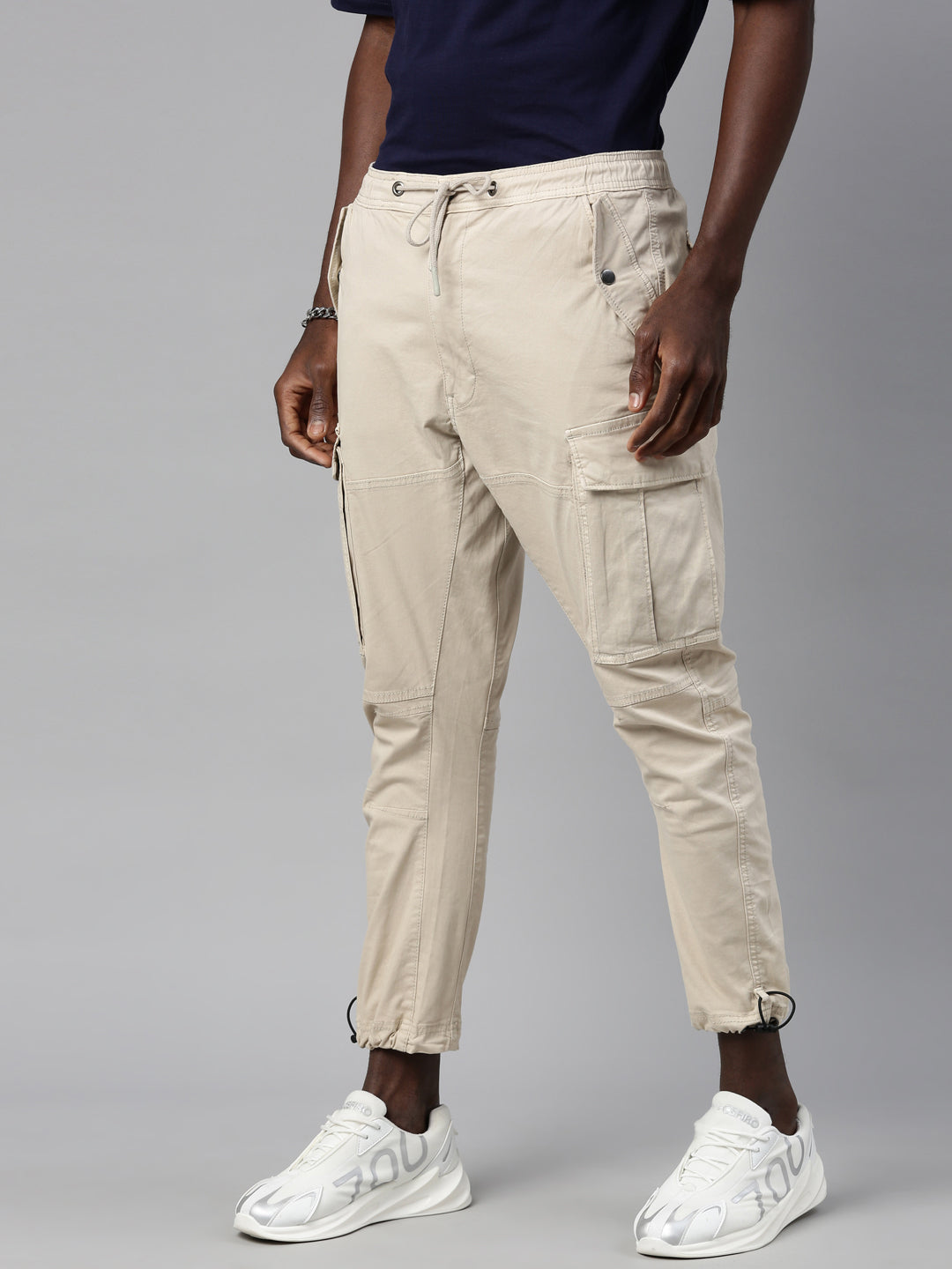 Buy online Beige Solid Cargos Casual Trouser from Bottom Wear for Men by  Breakbounce Streetwear for 2499 at 0 off  2023 Limeroadcom